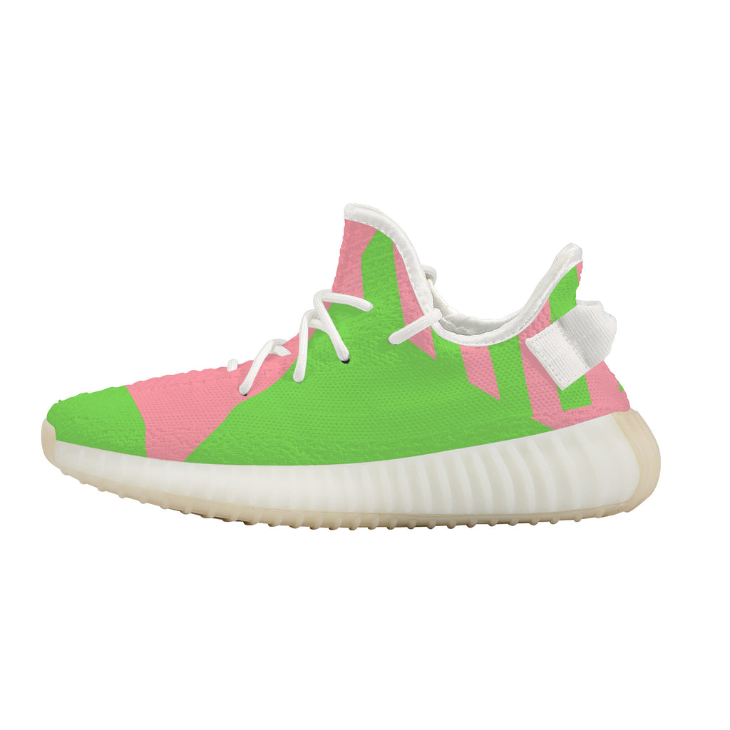 AKA Pink & Green Theme Mesh Knit Sneaker - White