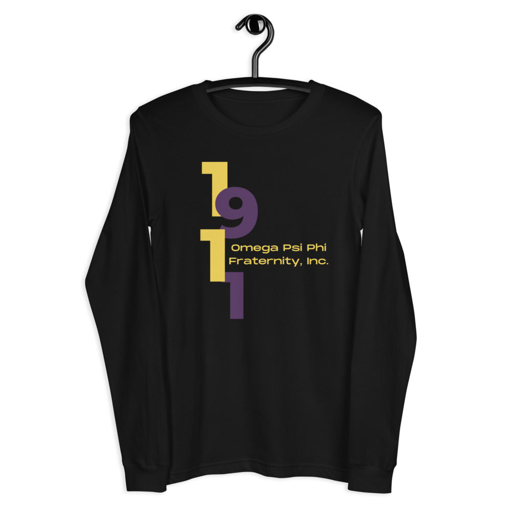 1911 Vertical Numbers Long Sleeve Tee